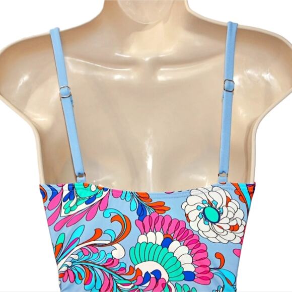 KATE SPADE Cinch Tie Front‎ Soft Underwire Cups Swimsuit in Spring Water  XL NEW - Picture 8 of 15